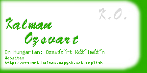 kalman ozsvart business card